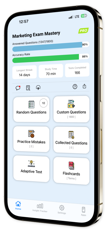 Marketing Exam Mastery app screenshot two